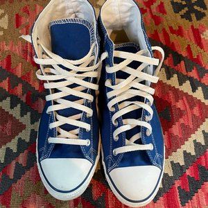 Retro blue chucks/Converse hi tops Mens 11/Womens 12